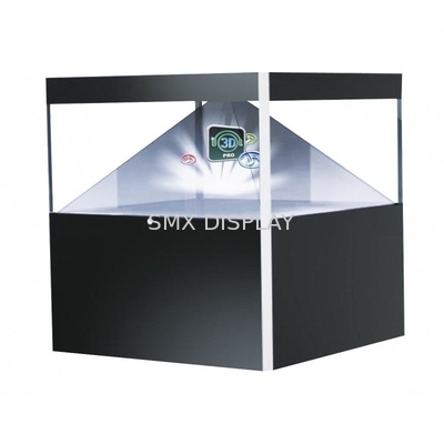 360 μοίρες 3D Πυραμίδα Ολόγραμμα Εμφάνιση Βιτρίνα / Διαφανές 3D Ολόγραμμα Πυραμίδα Holobox ρολόι γυαλί