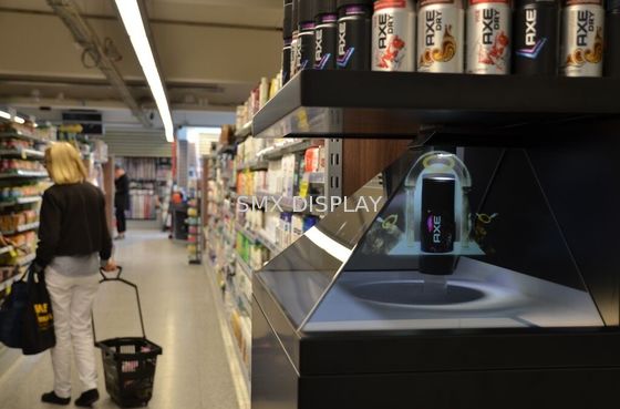 ποιότητας 270 βαθμός τρισδιάστατη ολογραφική επίδειξη πυραμίδων προβολής 22 ίντσας για τη διαφήμιση Εργοστάσιο